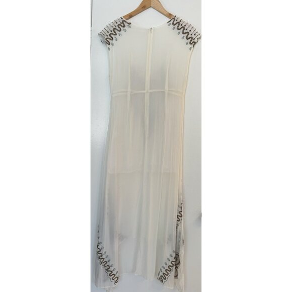 Jen's Pirate booty High Low Ivory Gold V Neck Beads Embroidered Zip Medium Boho - Picture 4 of 16